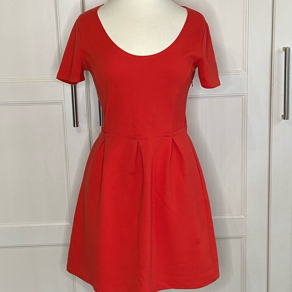 Madewell Bright Red Bistro Dress Sz 8 - Picture 3 of 8